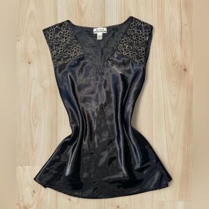 Vintage Nine & Company Satin V-Neck Top